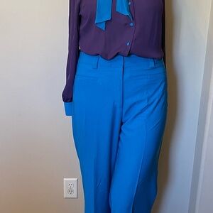 New York & Company Vibrant Blue Women's Trousers and Blouse